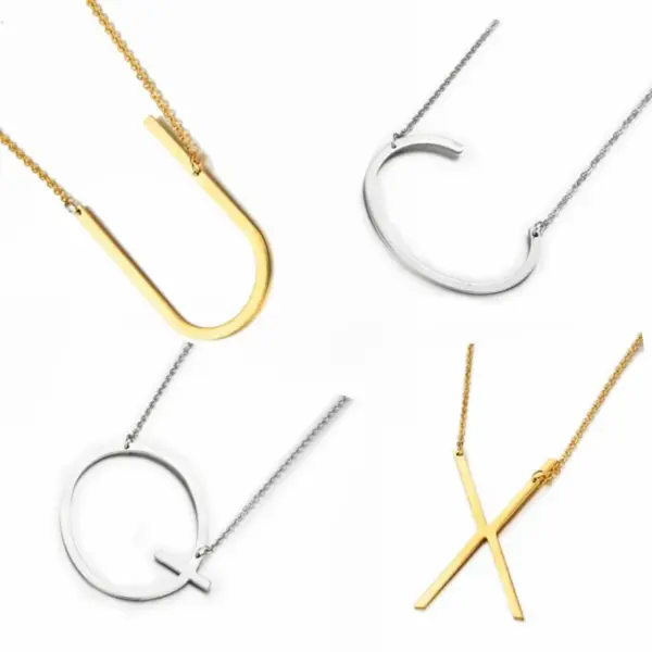 Wholesale Fashion Jewelry 26 Letters Stainless Steel Necklace Wholesale