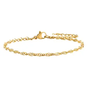 (3mm Wide) Water Wave Bracelet / Length: 17 plus 5cm