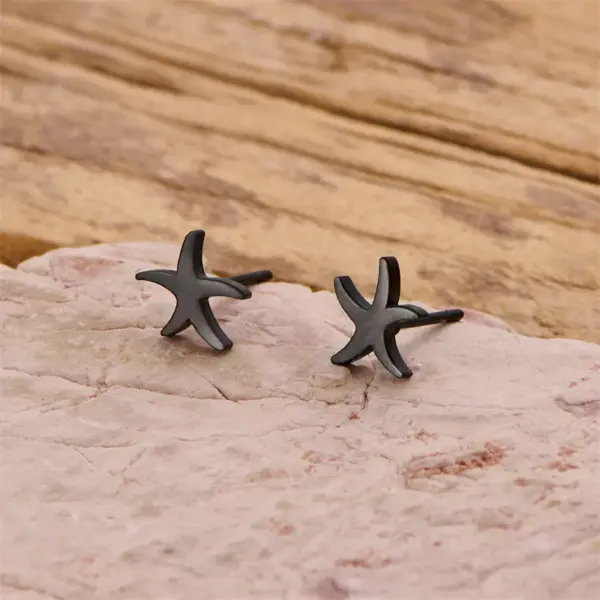 Wholesale PVD Coated 18K Gold Real Gold Plated Starfish 304 Stainless Steel Elegant Simple Style Classic Style Waterproof Non Tarnish Ear Studs