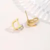 Vacuum Plating Real Gold Plated 18K Gold Irregular Square Water Droplets 304 Stainless Steel Streetwear Waterproof Non Tarnish Ear Studs