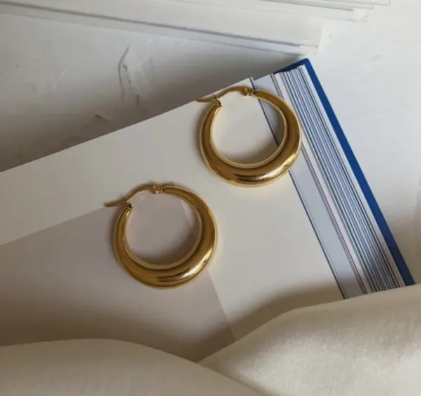 oly-8932ee24a79bb13ddb4a0f313754e258 Wholesale PVD Coated Real Gold Plated 18K Gold Heart 304 Stainless Steel Titanium Steel Fashion Waterproof Non Tarnish Earrings