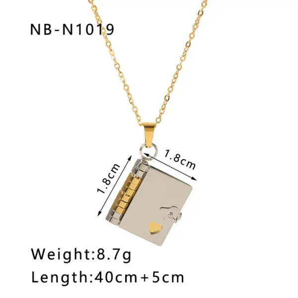 Wholesale Ion Plating (IP) 18K Gold Plated Love Envelope Red Heart 304 Stainless Steel French Style Classic Commute Pendant Necklace