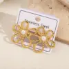 Wholesale Irregular Shape Pearl Flower Heart Snake Design Vacuum Plated 304 Stainless Steel Earrings Fashionable Casual Modern Style