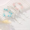 oly-8937a64b5c02a22fabe14574d5d437b3 Wholesale 10mm glass pearl cross blessing beaded bracelet