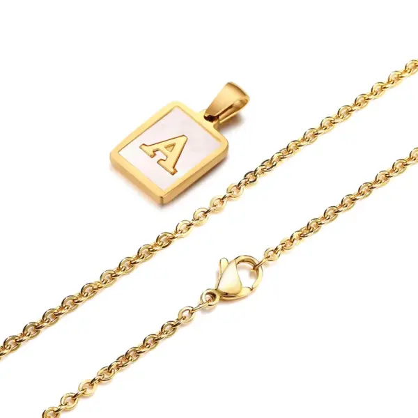 Wholesale Jewelry Modern Style Geometric Letter 201 Stainless Steel Plating Stainless Steel Necklaces