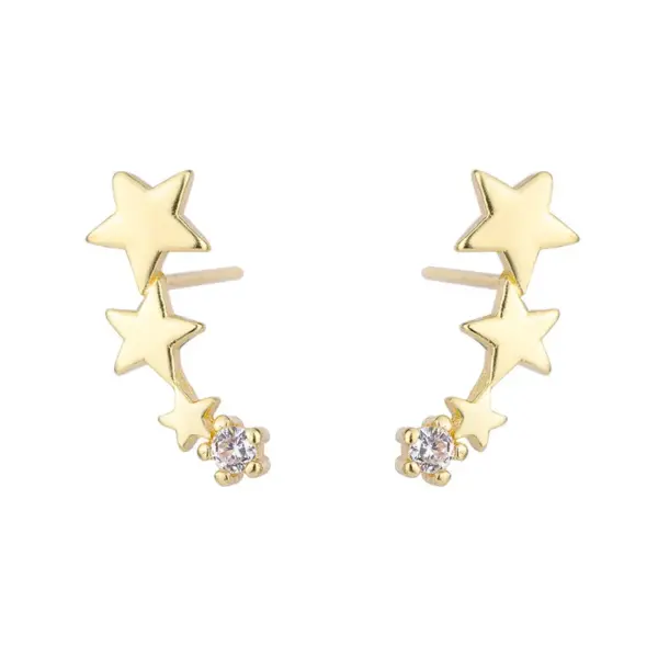 Wholesale Fashion Star Copper Inlay Zircon Ear Studs 1 Pair