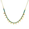 Wholesale Retro Geometric 304 Stainless Steel Malachite Necklace In Bulk