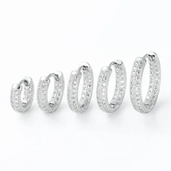 1 Piece Simple Style Round Plating Inlay Brass Zircon 18k Gold Plated Silver Plated Huggie Earrings