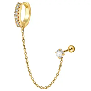 Gold Large Ear Clip 1x9mm