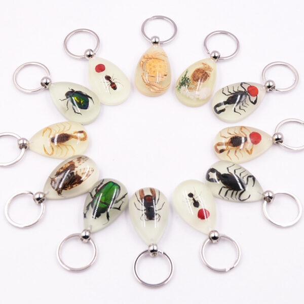 Wholesale Large Amber Glow-in-the-Dark Insect Keychain