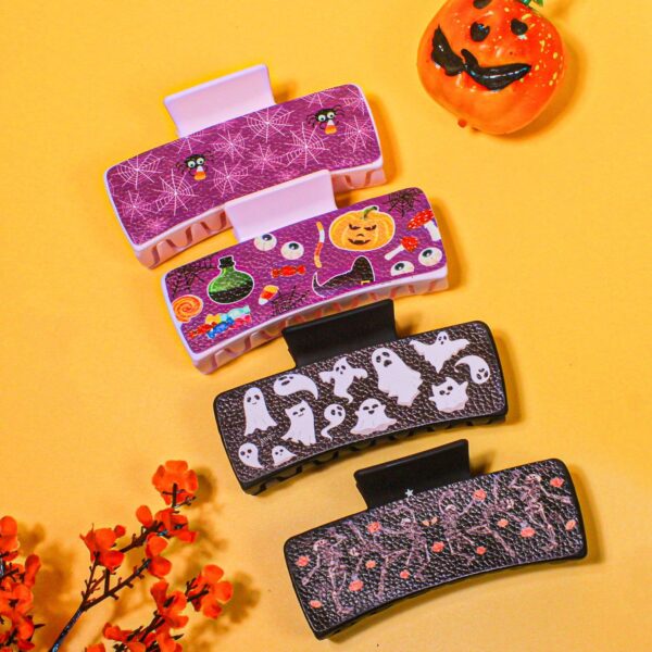 oly-894bb2d9c8d6f5874874706596e108e8 Wholesale Halloween Printed Leather Claw Clip