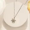 PVD Coated Real Gold Plated Snowflake Stainless Steel Simple Style Waterproof Non Tarnish Titanium Steel Pendant Necklace