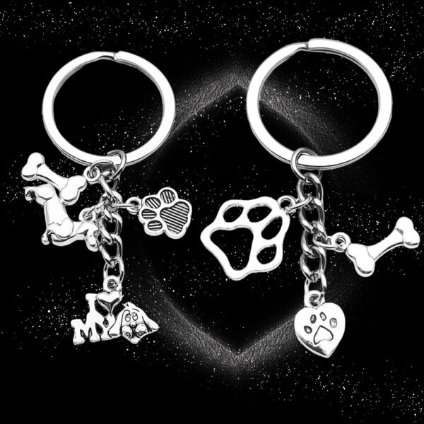 Wholesale Cross-border Amazon New Ancient Silver Drop Oil Key Accessories Creative Bag Keychain Jewelry Pendant Factory