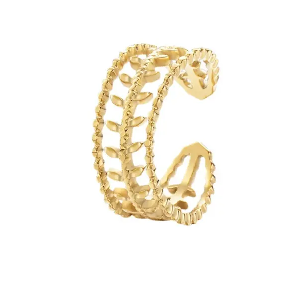 Wholesale PVD Coated Real Gold Plated Geometric Titanium Steel Fashion Waterproof Non Tarnish