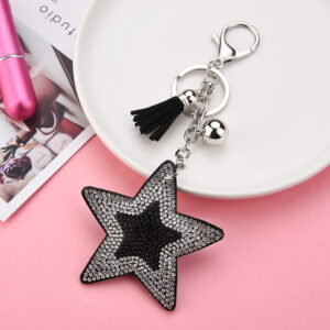 black white diamond / Silver buckle + five-pointed star