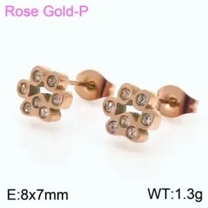 Rose Gold Diamond Earrings Ke106245-K