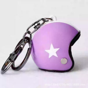 Purple hat white star / With black lobster clasp