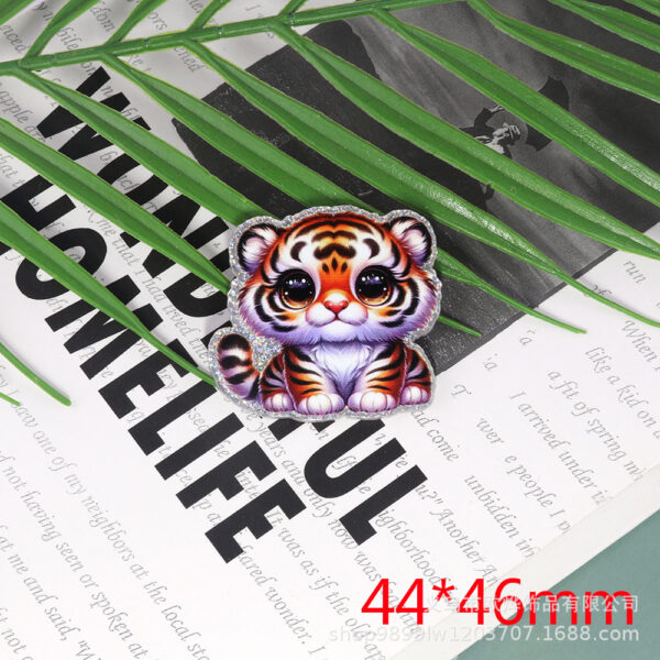 Wholesale New loose powder cartoon tiger cat rainbow bag accessories acrylic cute DIY patch accessories