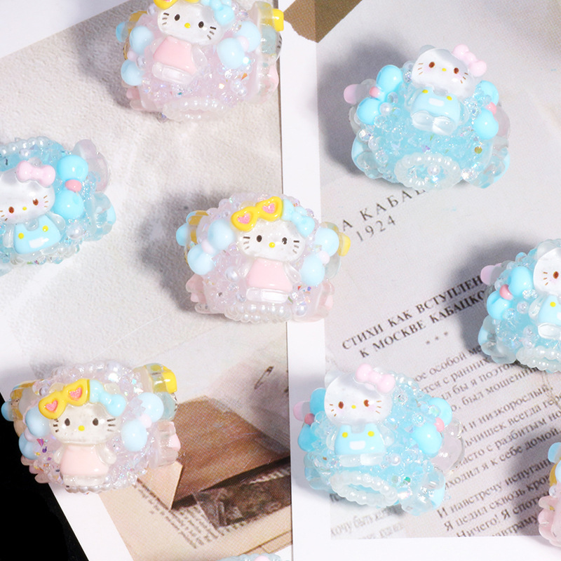 Wholesale New cute soft y straight hole loose beads beaded DIY mobile phone key chain necklace bag chain aessories