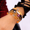 Wholesale Halloween Colorful Polymer Clay Bracelet Fashionable and Unique Skull Pumpkin Letter Elastic Beaded Set