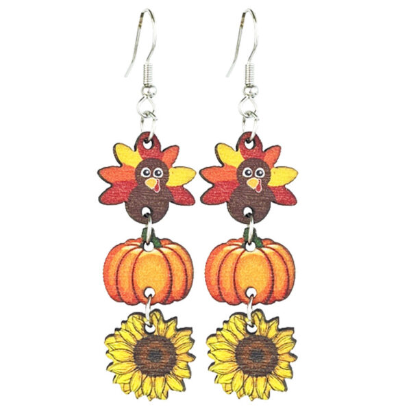 oly-895b161d74e99536d8c98d69ab196f36 Wholesale Thanksgiving Wooden Turkey Pumpkin Maple Leaf Earrings