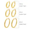 Wholesale 201 Stainless Steel Solid Color Electroplated 18K Real Gold Plated Casual Simple Style Waterproof Non Tarnish Earrings