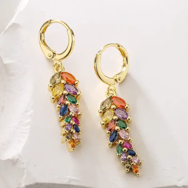 Wholesale 1 Pair Simple Style Leaf Copper Earrings