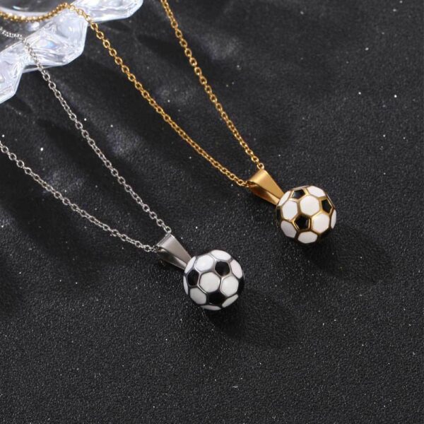 Wholesale World Cup Football Sports Series Titanium Steel Jewelry Explosive Men's Football Necklace Drops of Glue Football Pendant SP1012