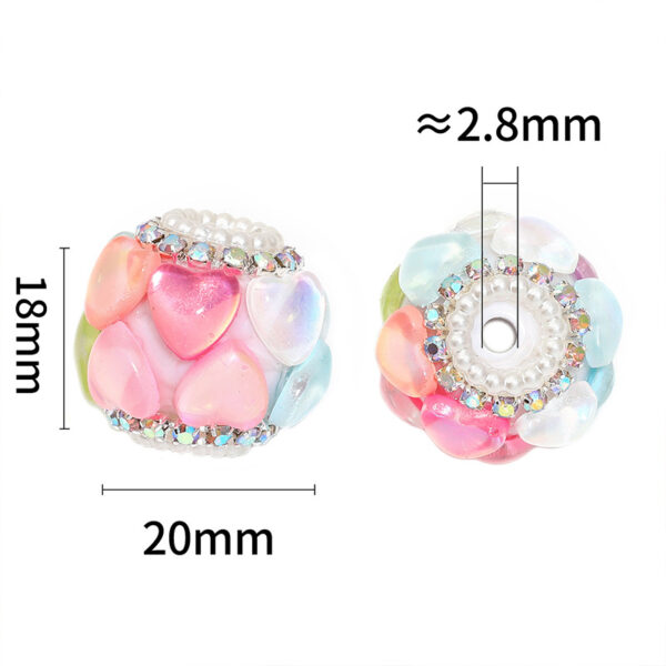 Wholesale Diamond studded heart-shaped bead