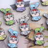 Wholesale DIY Cartoon Colorful Rabbit Alloy Straight Hole Loose Beads