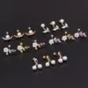316L Stainless Steel Copper Pearl Ear Cartilage Rings & Studs Flower Waterproof Non Tarnish Surgical Steel