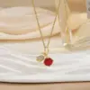 Wholesale Jewelry Cute Sweet Cherry Copper Plating Pendant Necklace Cable Chain