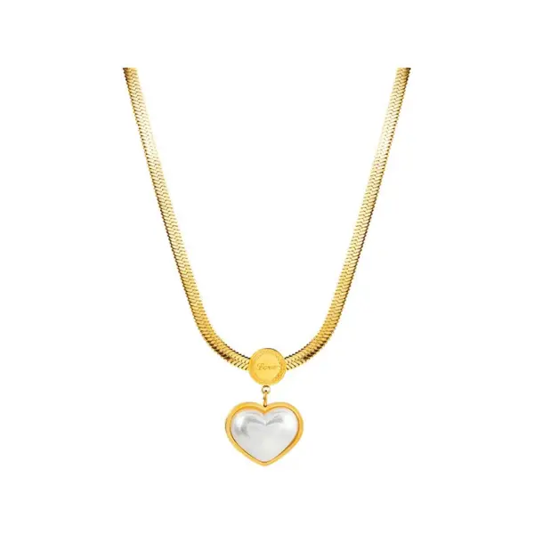 Wholesale PVD Coated Real Gold Plated 18K Gold Heart Shape 304 Stainless Steel Elegant Simple Style Waterproof Non Tarnish Earrings Necklace