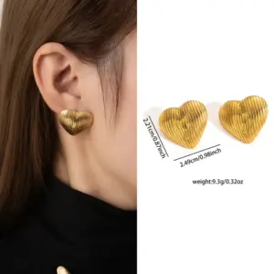 Golden Love Heart Earrings