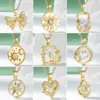 Wholesale Water Plating Vacuum Plating Real Gold Plated 18K Gold Heart Shape Flower Bow Knot 304 Stainless Steel Titanium Steel Elegant Artistic Waterproof Non Tarnish 201 Stainless Steel Pendant Necklace