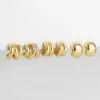 Wholesale Copper Solid Color PVD Coated 18K Real Gold Plated Simple Style Waterproof Non Tarnish Plating Gold Ear Studs