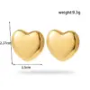 PVD Coated Heart Shape 304 Stainless Steel French Style Simple Style Waterproof Non Tarnish Jewelry Set