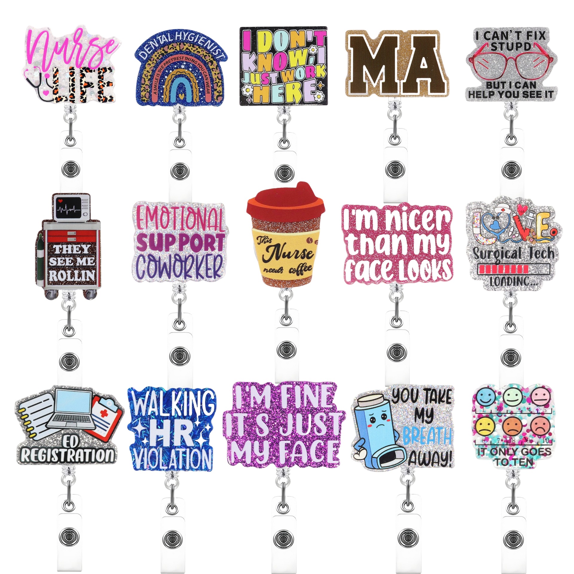 Wholesale Directly from the Source Manufacturer, Acrylic Creative Retractable Badge Holder for Doctors, Nurses, Students, Badge Holder, Easy to Pull
