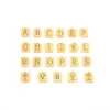 Wholesale Fashion Commuter All-Match Rectangular Hollow Initial Letter Pendant OT Buckle 201 Stainless Steel Bracelet Women's Necklace Plated 18K Real Gold