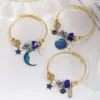 Wholesale Cartoon Style Geometric Stainless Steel Patchwork Artificial Gemstones Bangle 1 Piece