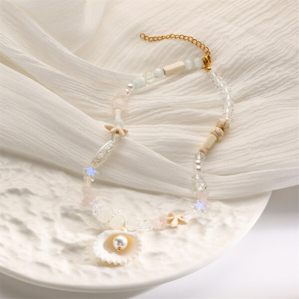 Wholesale Summer Beach Jewelry Starfish Series Pearl Starfish Conch Shell Necklace Women's Multi-element Beaded Crystal Necklace