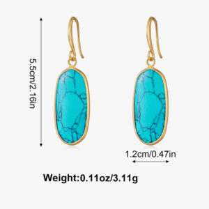 EG230133A copper ear hook turquoise edging