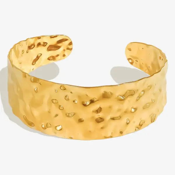 Wholesale PVD Coated Real Gold Plated Solid Color 304 Stainless Steel Exaggerated Simple Style Waterproof Non Tarnish 304 Stainless Steel Bangle