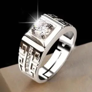 Domineering Classic Man's Ring (White Gold Color) / Adjustable Opening