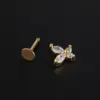 Wholesale Simple Style Star Butterfly Stainless Steel Inlay Zircon Lip Stud 1 Piece