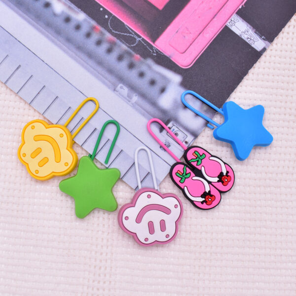 Wholesale Random 50pcs Summer Clouds and Stars Slippers Paper Clips Bookmarks