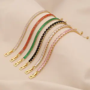 Wholesale Ion Plating (IP) Real Gold Plated Square 304 Stainless Steel Simple Style Classic Style Waterproof Non Tarnish 304 Stainless Steel Bracelets