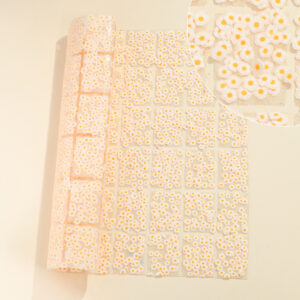 3 white chrysanthemum style / Geometric special-shaped resin hot-melt adhesive tape [whole piece 24*40cm, small square 3*4cm]