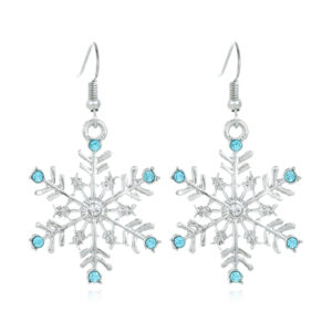 4. blue diamond ice snowflake earrings