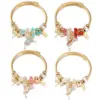 Wholesale Fashion Butterfly Titanium Steel Stripe Enamel Metal Zircon Bangle 1 Piece